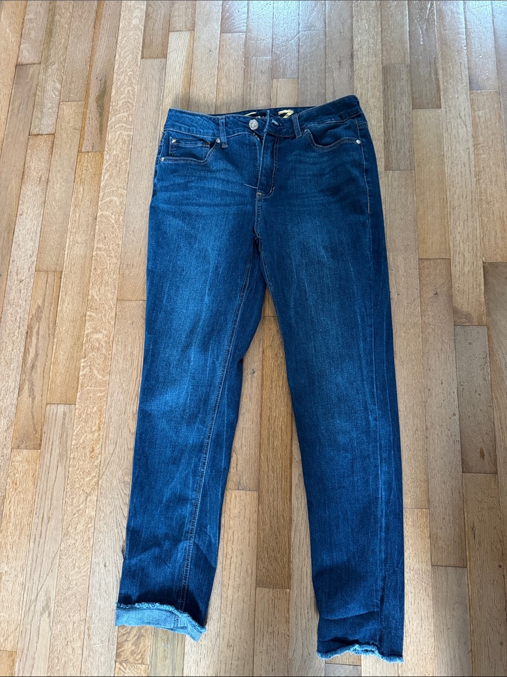 Seven7 Women's Dark Blue Straight Leg Jeans